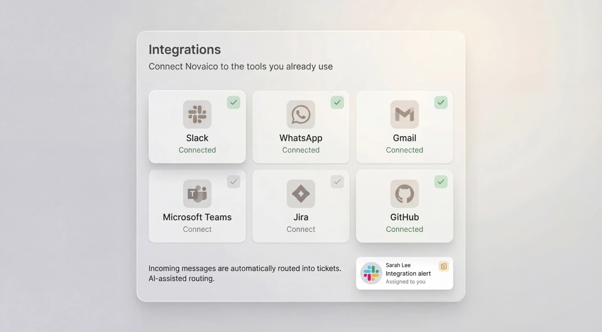 Integration settings